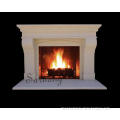 Antique Limestone Marble Fireplace Surround with Overmantel